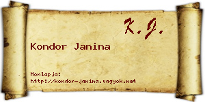 Kondor Janina névjegykártya